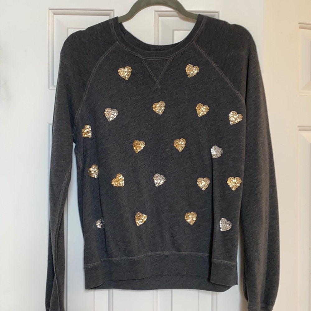 Abercrombie and Fitch sweater with sequins hearts